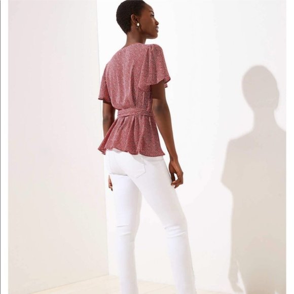 Loft Floral Button Down Wrap Top - Picture 4 of 4